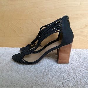 Adam Tucker Black Strappy Block Heels